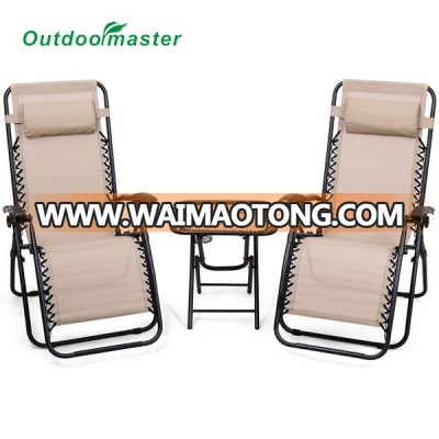 Outdoor Recliner Folding Lounge Table Chair Set